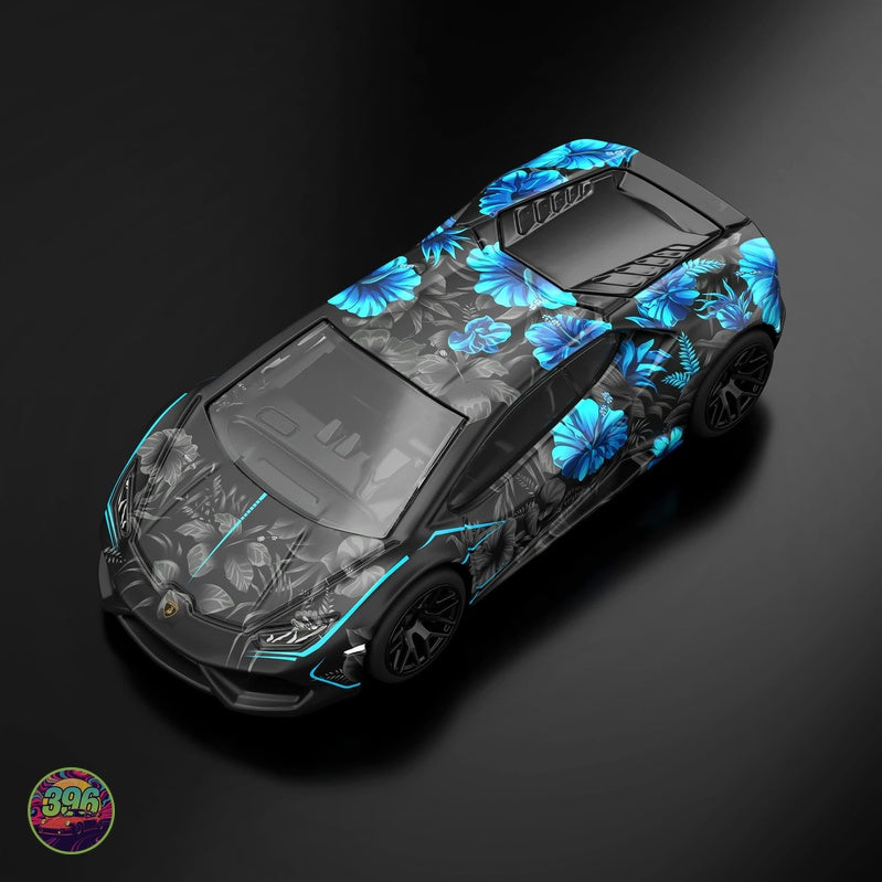[PREORDER] Hot Wheels - Supercar Blondie Lamborghini Huracán Blue Floral Wrap – 1:64 Hot Wheels Diecast Model