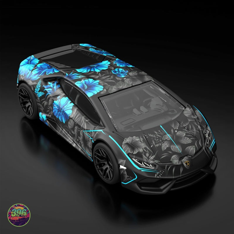 [PREORDER] Hot Wheels - Supercar Blondie Lamborghini Huracán Blue Floral Wrap – 1:64 Hot Wheels Diecast Model