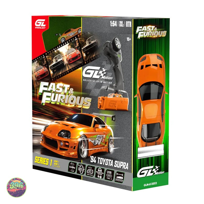 [PREORDER] GreenLight - Toyota Supra RC Orange Roadboy Livery with Remote Control Case – 1:64 GreenLight Diecast Model
