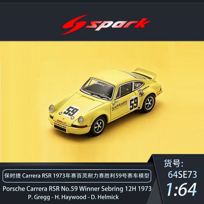 [PREORDER] Spark - Porsche 911 Carrera RSR No.59 Winner 24H Daytona 1973 – 1:64 Spark Diecast Model