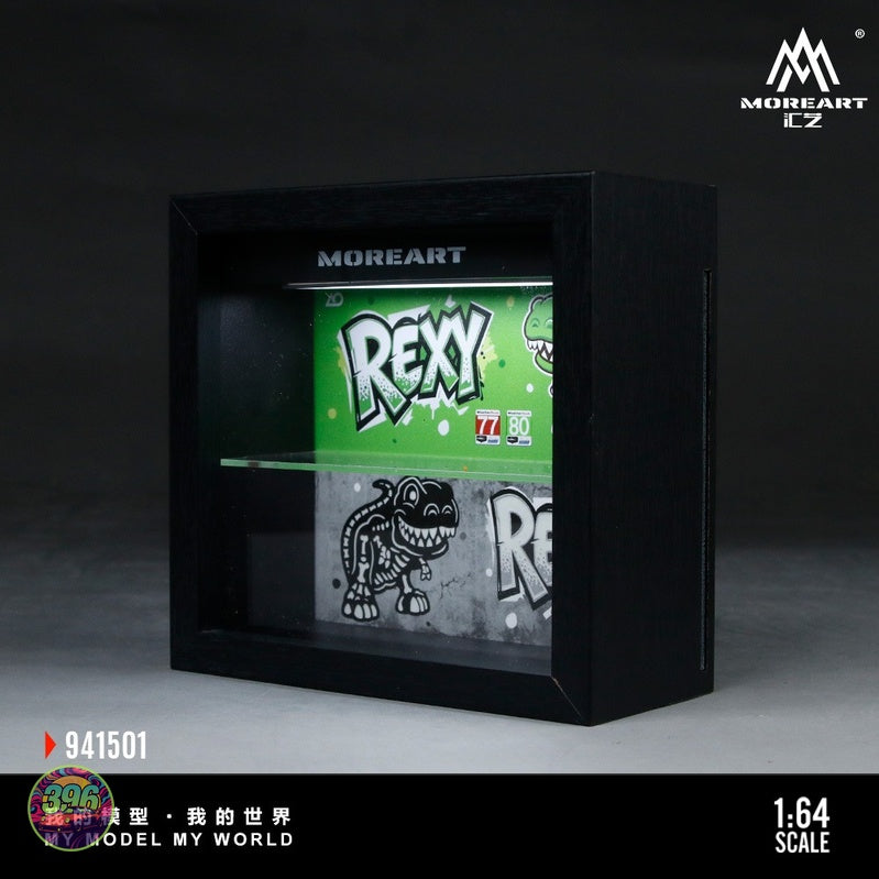 [PREORDER] MoreArt - Integrated Frame Dinosaur Painted Scene Display Diorama (REXY Green/ROXY Pink) – 1:64 MoreArt Diecast Model Accessory