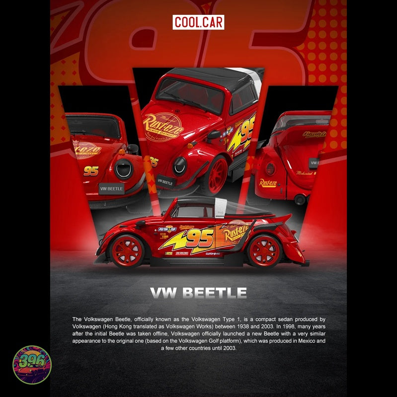 Cool Car - Lightning McQueen VW Beetle #95 Rust-eze Livery – 1:64 Cool Car Diecast Model
