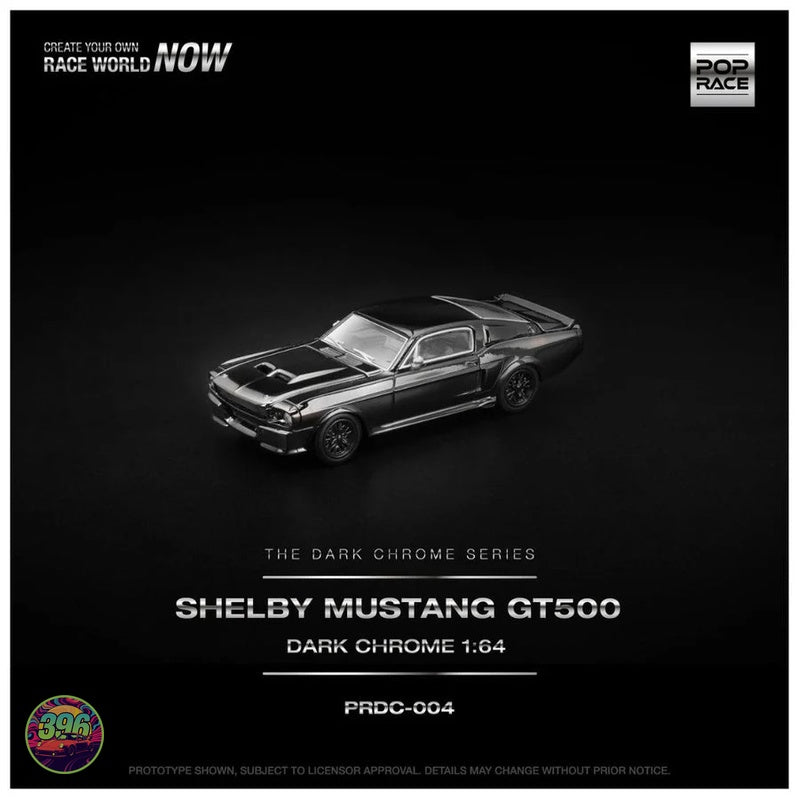 PopRace - Shelby Mustang GT500 Dark Chrome – 1:64 PopRace Diecast Model PRDC-004