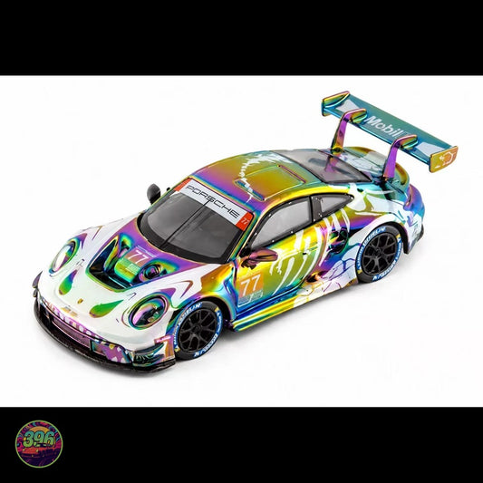[PREORDER] HG Model - Porsche 911 GT3 R #77 Iridescent Rexy Skeleton Livery – 1:64 HG Model Diecast Model