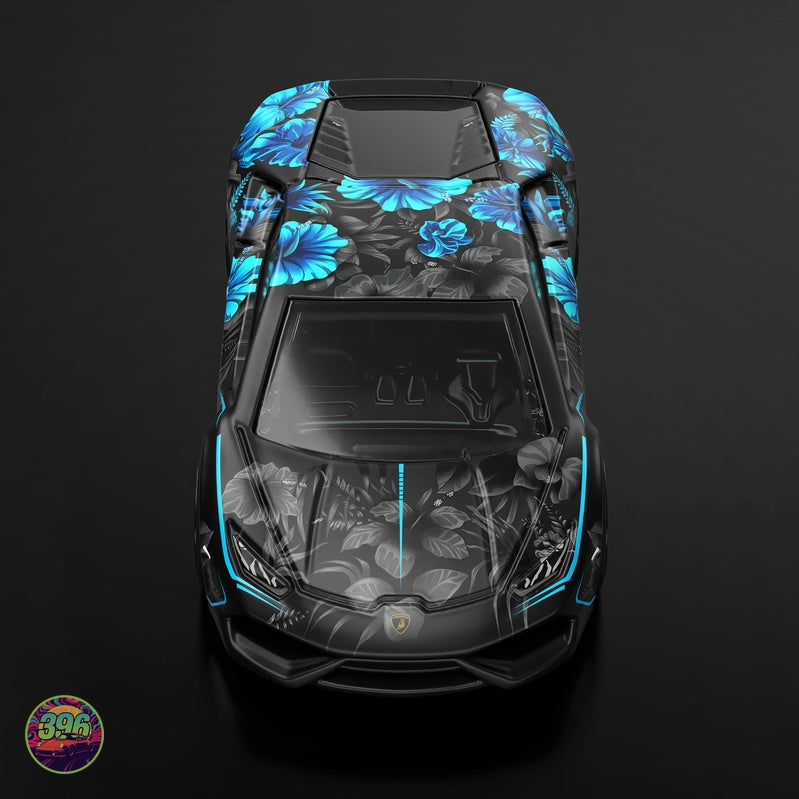 [PREORDER] Hot Wheels - Supercar Blondie Lamborghini Huracán Blue Floral Wrap – 1:64 Hot Wheels Diecast Model