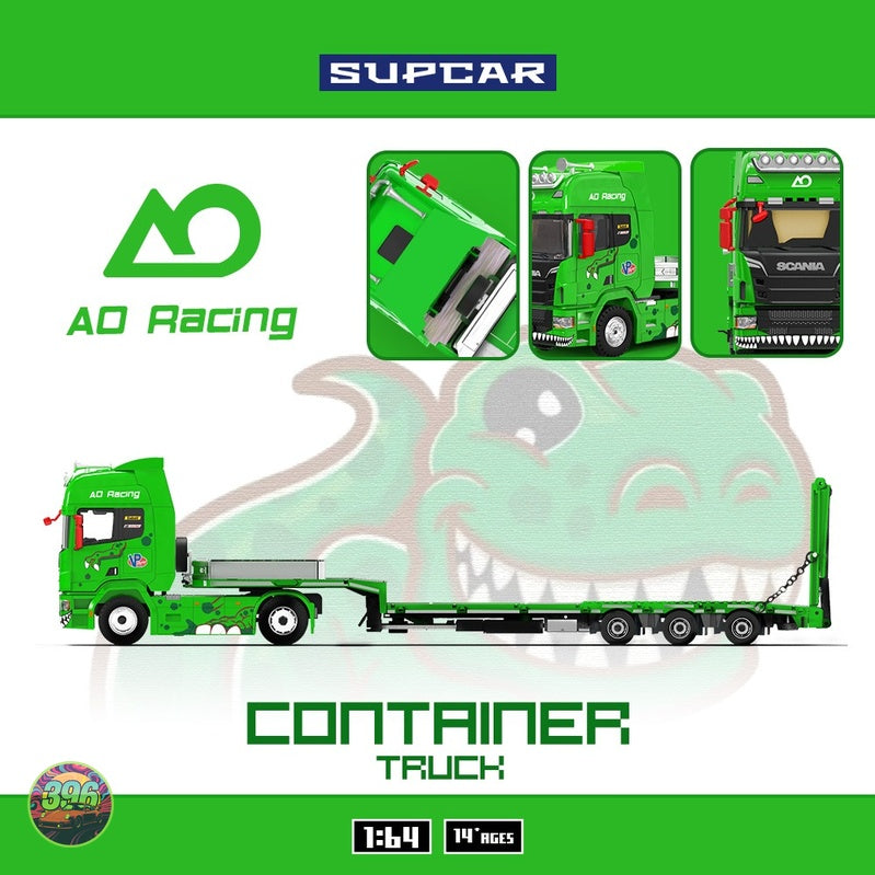 [PREORDER] Cool Car - Scania Flatbed Container Truck AO Racing Livery – 1:64 Cool Car Diecast Model