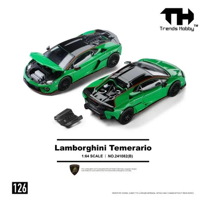 Trends Hobby - Lamborghini Temerario in Green with Black Stripes – 1:64 NO.241082(B) Trends Hobby Diecast Model