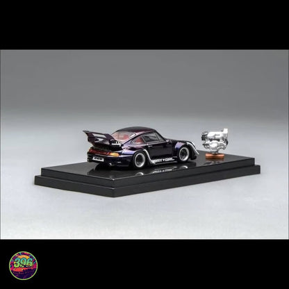 MotorHelix - RWB Porsche 993 Army Girl in Purple – 1:64 MotorHelix Diecast Model M62205