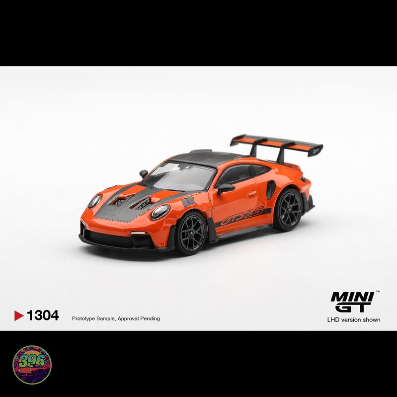 [PREORDER] Mini GT 1304 - Porsche 911 GT3 RS in Orange with Black Graphics – 1:64 Mini GT Diecast Model