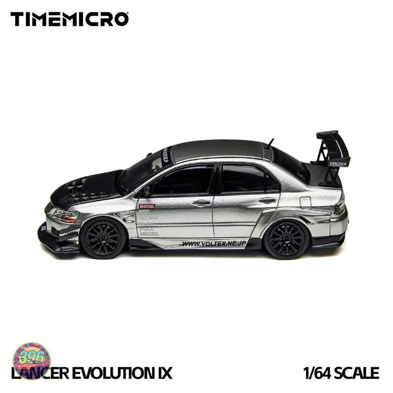 TimeMicro - Mitsubishi Lancer Evolution IX Voltex Silver – 1:64 TimeMicro Diecast Model
