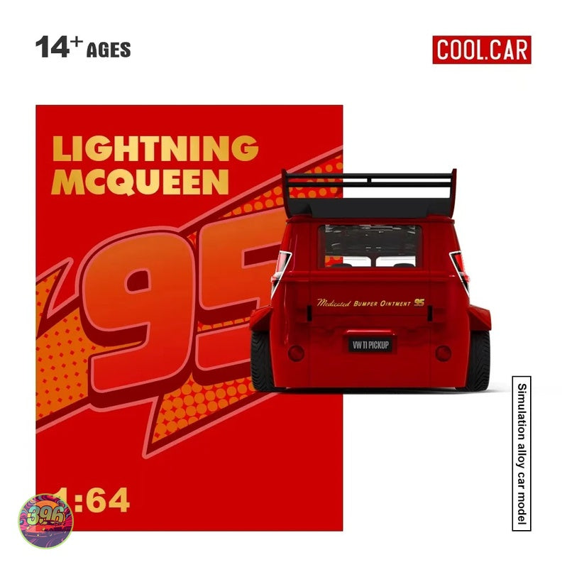 Cool Car - Lightning McQueen VW T1 Pickup 'Medicated Bumper Ointment' – 1:64 Cool Car Diecast Model