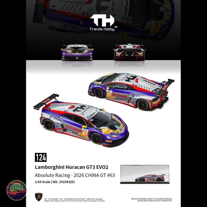 Trends Hobby - Lamborghini Huracán GT3 EVO2 Absolute Racing 2026 China GT #63 – 1:64 Trends Hobby Diecast Model NO. 241083(D)