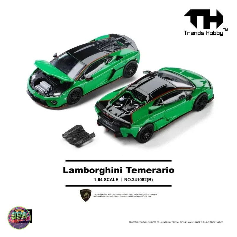 Trends Hobby - Lamborghini Temerario in Green with Black Stripes – 1:64 NO.241082(B) Trends Hobby Diecast Model
