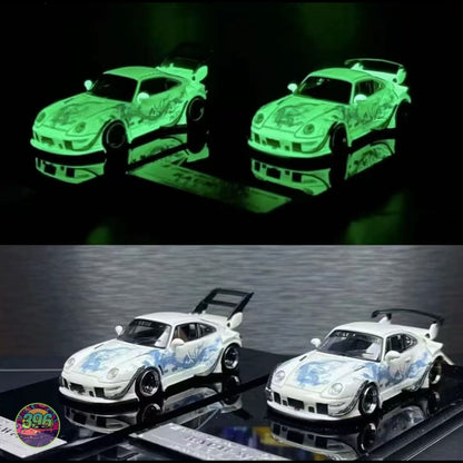 Street Weapon x Rauh-Welt Begriff - RWB Porsche 993 Ghost Player Glow in the Dark Limited Edition 209/499 – 1:64 Diecast Model