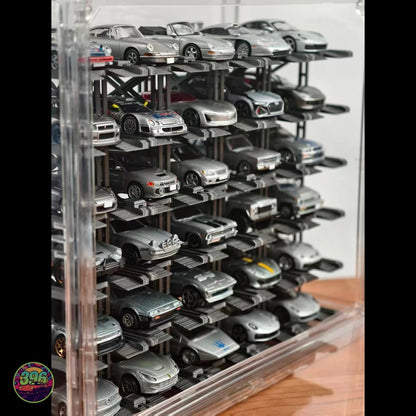 PitBox - Acrylic Display Case for 1:64 Diecast Models – Multi-Level Parking Garage Storage System