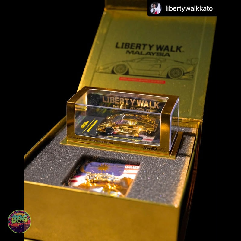 Inno64 - Liberty Walk Malaysia Limited Edition Lamborghini Countach in Gold – 1:64 Inno64 Diecast Model