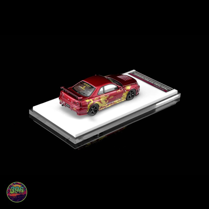 [PREORDER] MotorHelix - Nissan Skyline GT-R R34 Red Dragon – 1:64 MotorHelix Diecast Model
