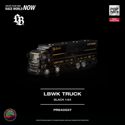 [PREORDER] PopRace - LBWK Truck in Black – 1:64 PopRace Diecast Model PR640557