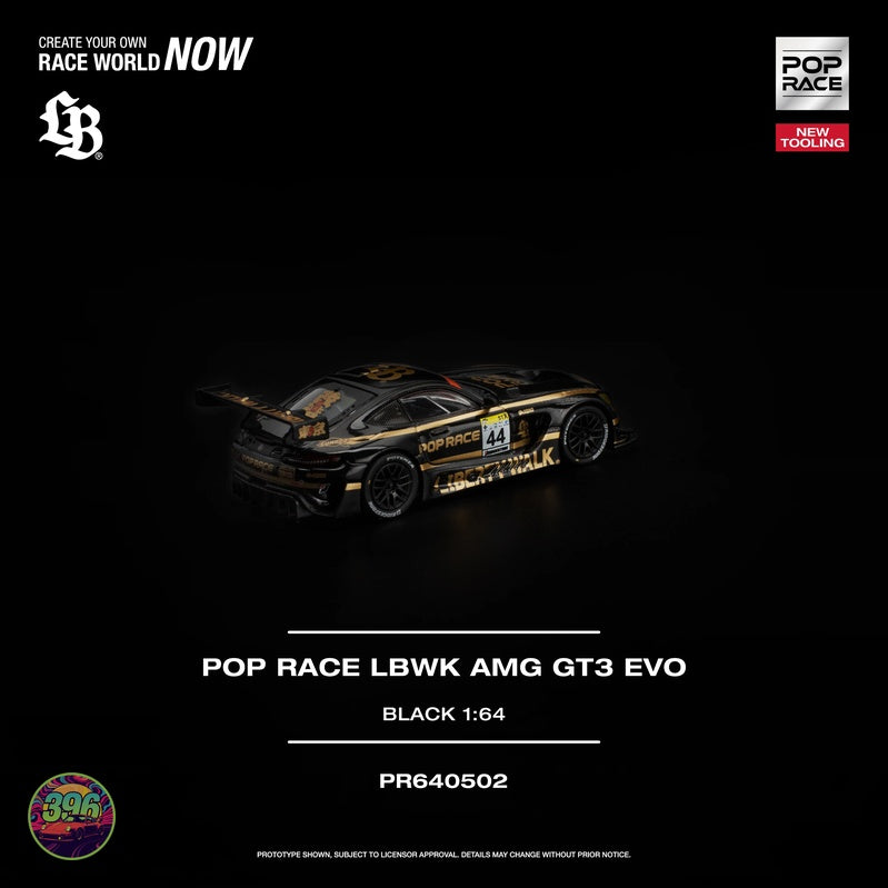 [PREORDER] Pop Race - LBWK AMG GT3 EVO Liberty Walk in Black – 1:64 Pop Race Diecast Model – PR640502