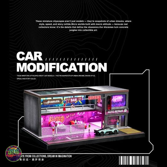 [PREORDER] Shou Cang Jia - Punk Parking Lot Cyberpunk Diorama – 1:64 Scale Diorama Display