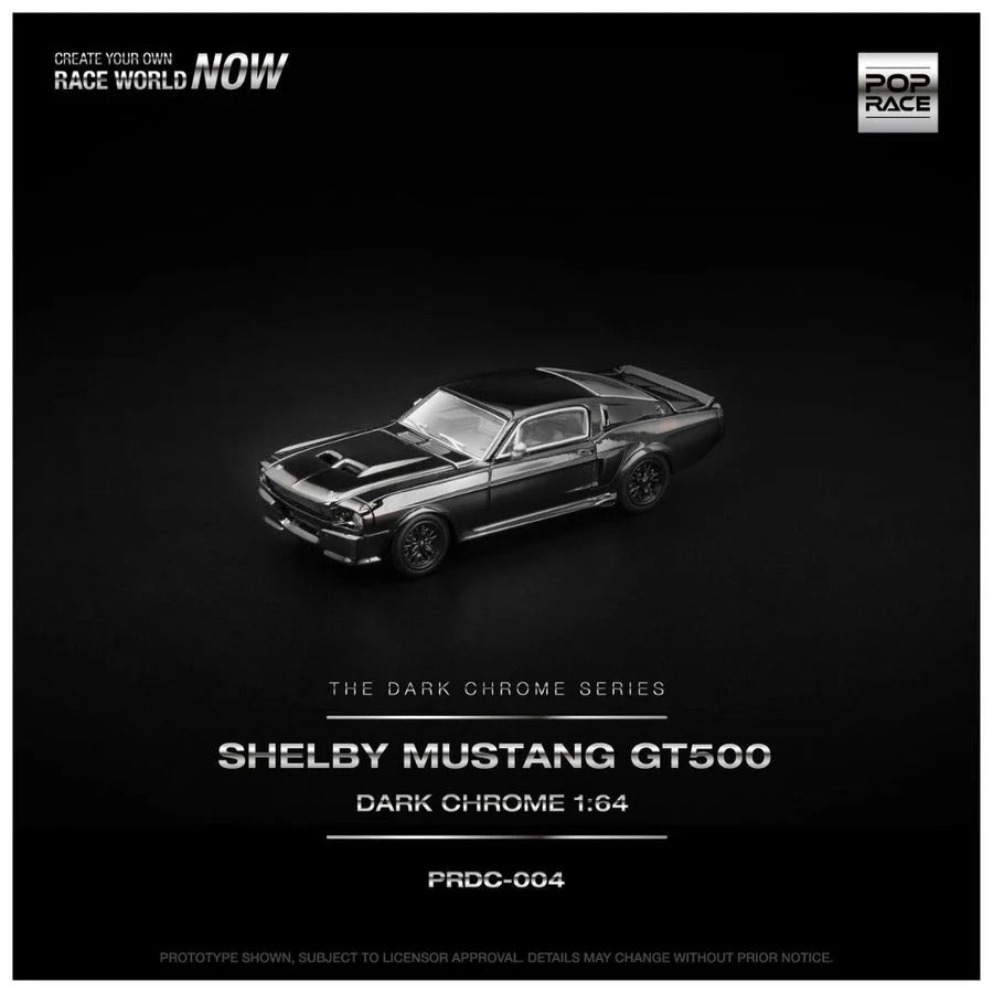 PopRace - Shelby Mustang GT500 Dark Chrome – 1:64 PopRace Diecast Model PRDC-004