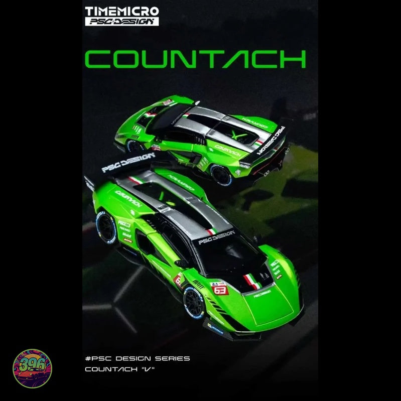 TimeMicro x PSC Design - Lamborghini Countach LPI 800-4 'V' in Vibrant Green – 1:64 TimeMicro Diecast Model