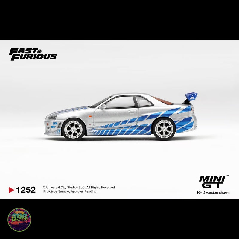 [PREORDER] Mini GT - Nissan Skyline GT-R R34 Brian's 2 Fast 2 Furious – 1:64 Mini GT Diecast Model #1252