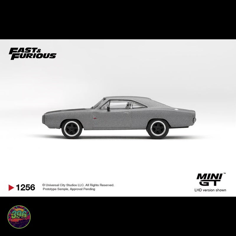 [PREORDER] Mini GT - 1970 Dodge Charger R/T (Fast & Furious) in Grey Metallic – 1:64 Mini GT Diecast Model #1256