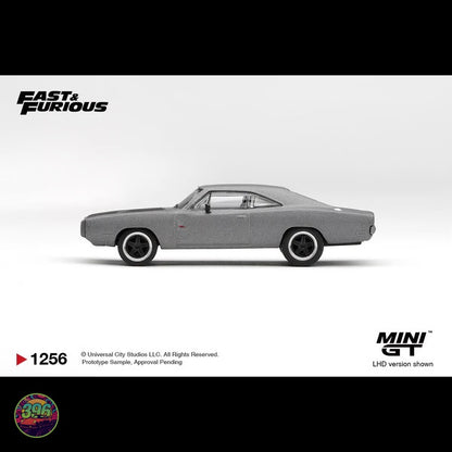 [PREORDER] Mini GT - 1970 Dodge Charger R/T (Fast & Furious) in Grey Metallic – 1:64 Mini GT Diecast Model #1256