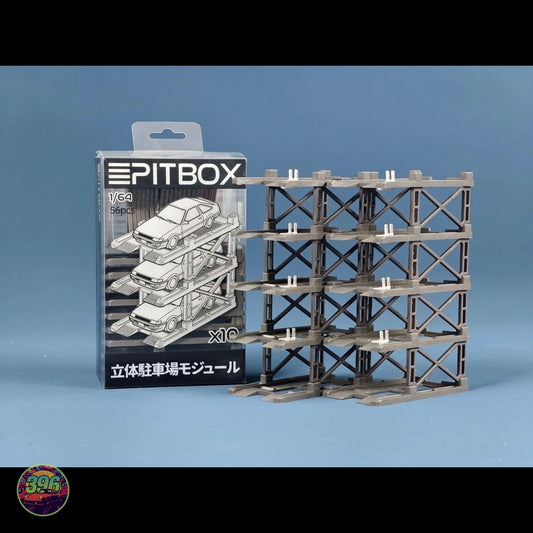 PitBox - 1/64 Scale Multi-Level Parking Garage Module (56pcs) – 1:64 PitBox Diorama Accessory