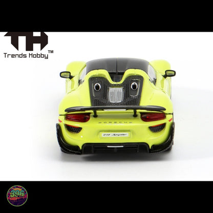 Trends Hobby - Porsche 918 Spyder in Acid Green – 1:64 Trends Hobby Diecast Model