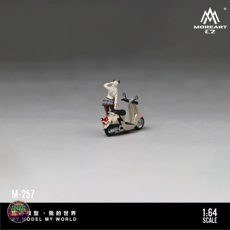[PREORDER] MoreArt - Ghostface Motorcycle Playful Girl Figure Set M-257 – 1:64 MoreArt Resin Diorama Model