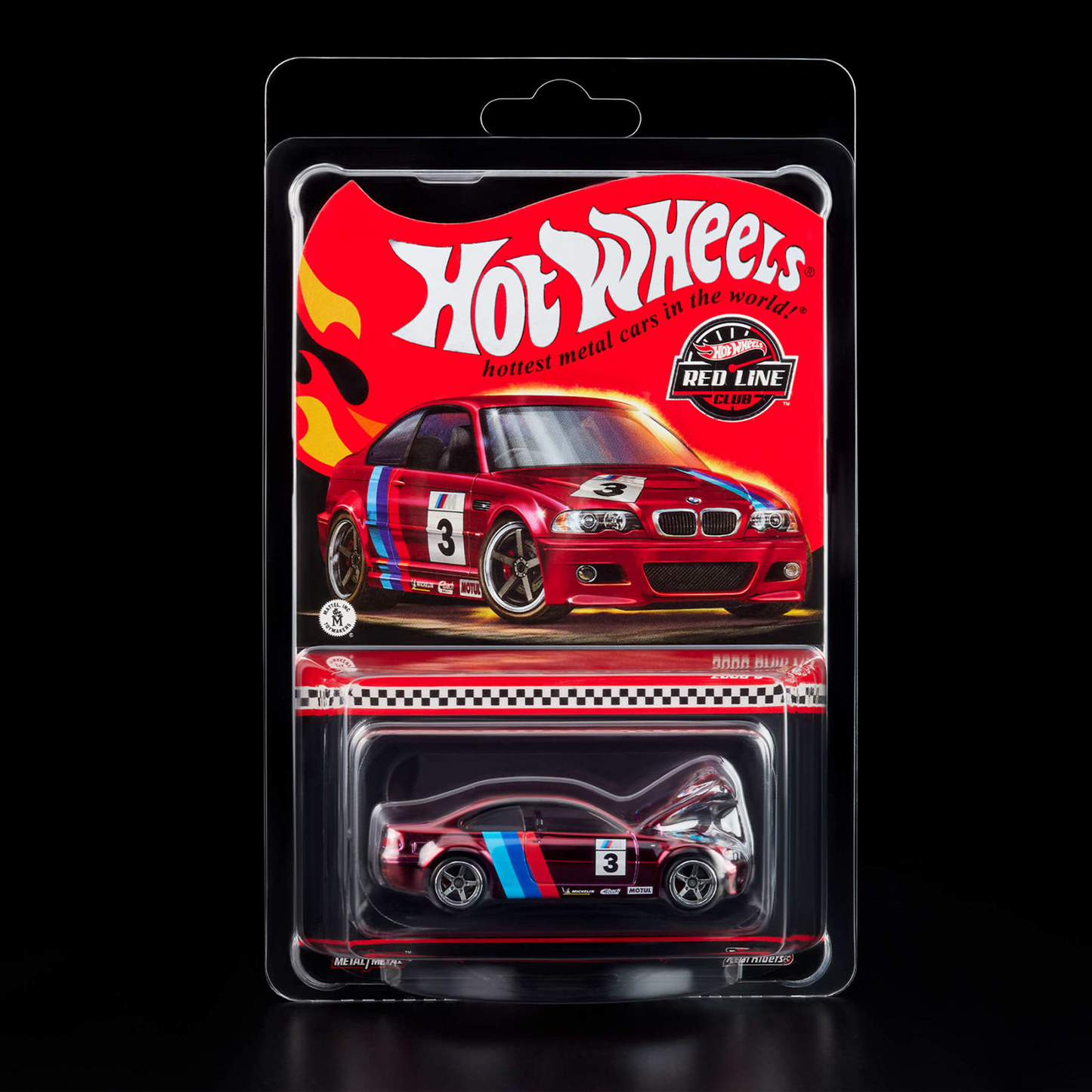 BMW E46 M3 Red #3 M-Sport Livery – Hot Wheels Red Line Club RLC Exclusive 1:64 Diecast