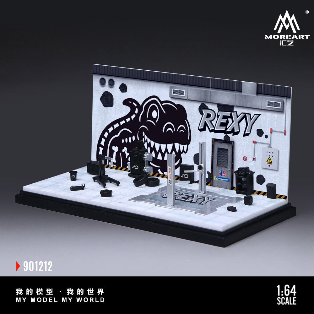 [PREORDER] MoreArt iLZ - Rexy Skeleton Garage Diorama Set 901212 – 1:64 MoreArt Diorama Model