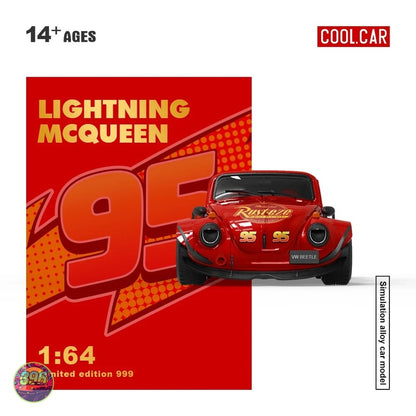 Cool Car - Lightning McQueen VW Beetle #95 Rust-eze Livery – 1:64 Cool Car Diecast Model