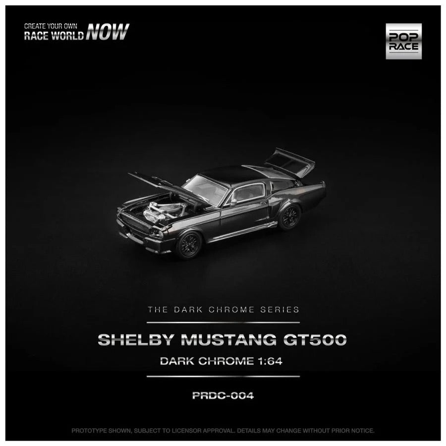 PopRace - Shelby Mustang GT500 Dark Chrome – 1:64 PopRace Diecast Model PRDC-004