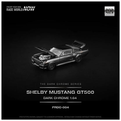 PopRace - Shelby Mustang GT500 Dark Chrome – 1:64 PopRace Diecast Model PRDC-004