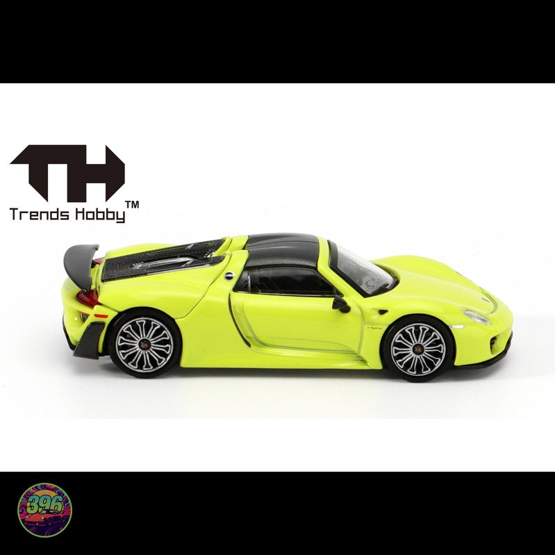 Trends Hobby - Porsche 918 Spyder in Acid Green – 1:64 Trends Hobby Diecast Model