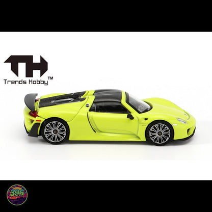 Trends Hobby - Porsche 918 Spyder in Acid Green – 1:64 Trends Hobby Diecast Model