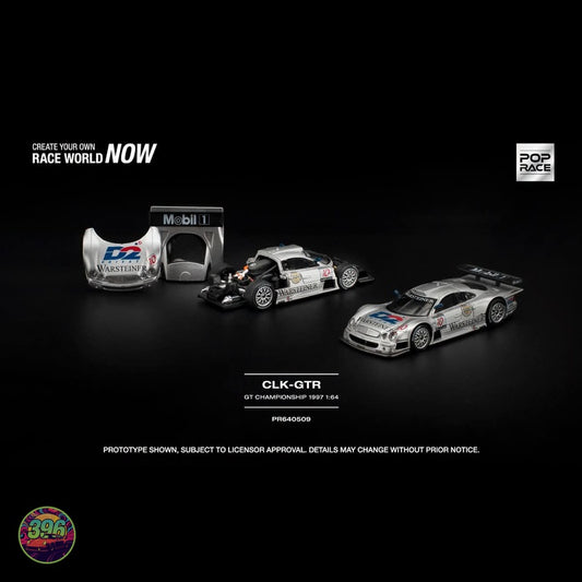 [PREORDER] PopRace - Mercedes-Benz CLK-GTR Warsteiner #10 GT Championship 1997 – 1:64 PopRace Diecast Model PR640509