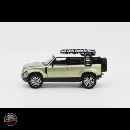 GCD x ENCHERY - Land Rover Defender 110 in Green with White Roof and Roof Rack – 1:64 GCD Diecast Model