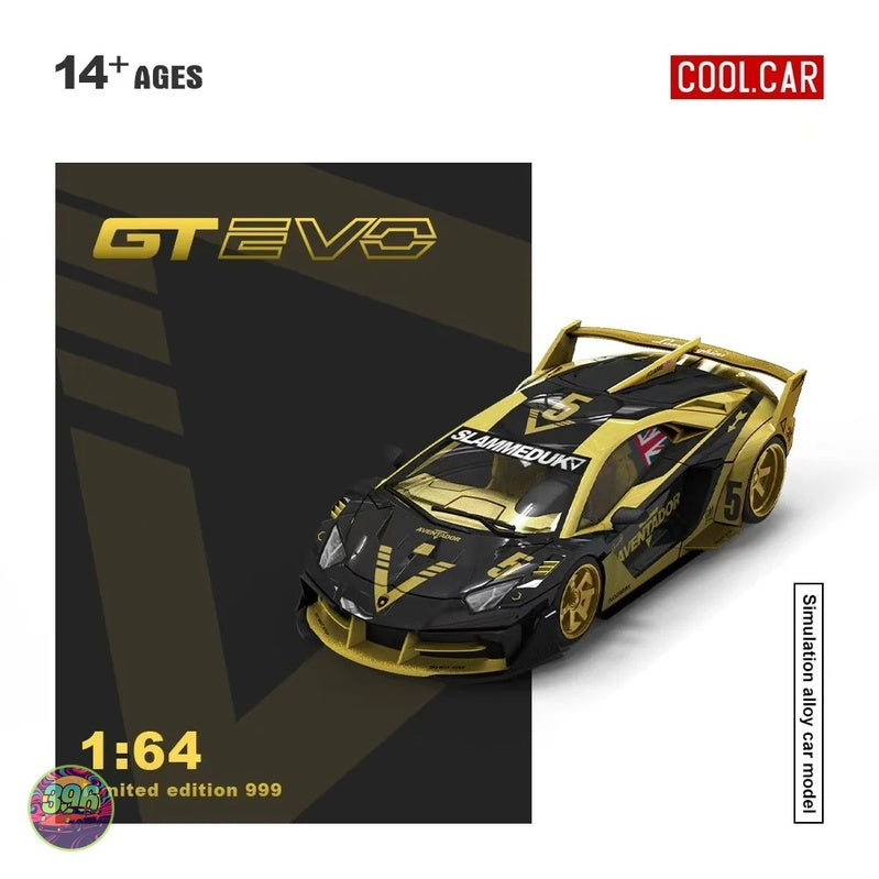 Cool Car - Lamborghini Aventador GT EVO V5 Black Gold – 1:64 Cool Car Diecast Model