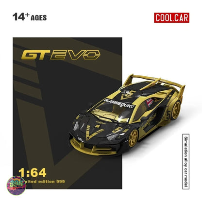 Cool Car - Lamborghini Aventador GT EVO V5 Black Gold – 1:64 Cool Car Diecast Model