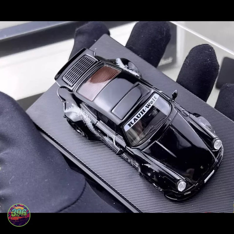 MyModelCollect - RWB Porsche 964 Dragon Livery in Black – 1:64 MyModelCollect Diecast Model