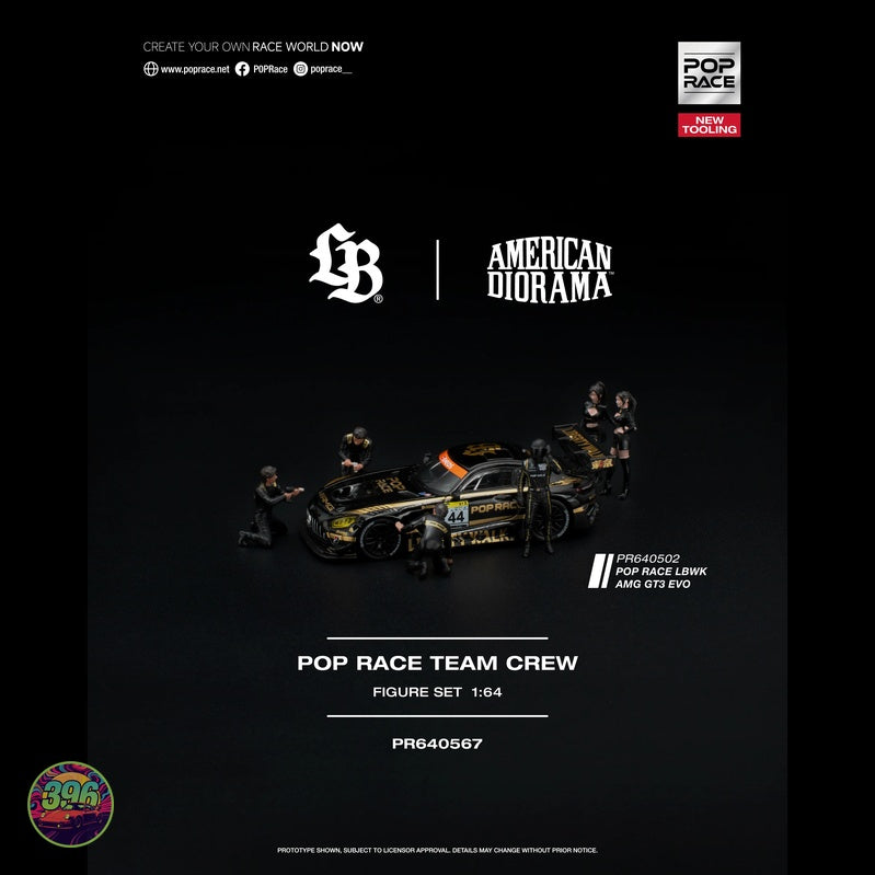 [PREORDER] Pop Race - Pop Race Team Crew Figure Set PR640567 – 1:64 Pop Race Diecast Figures