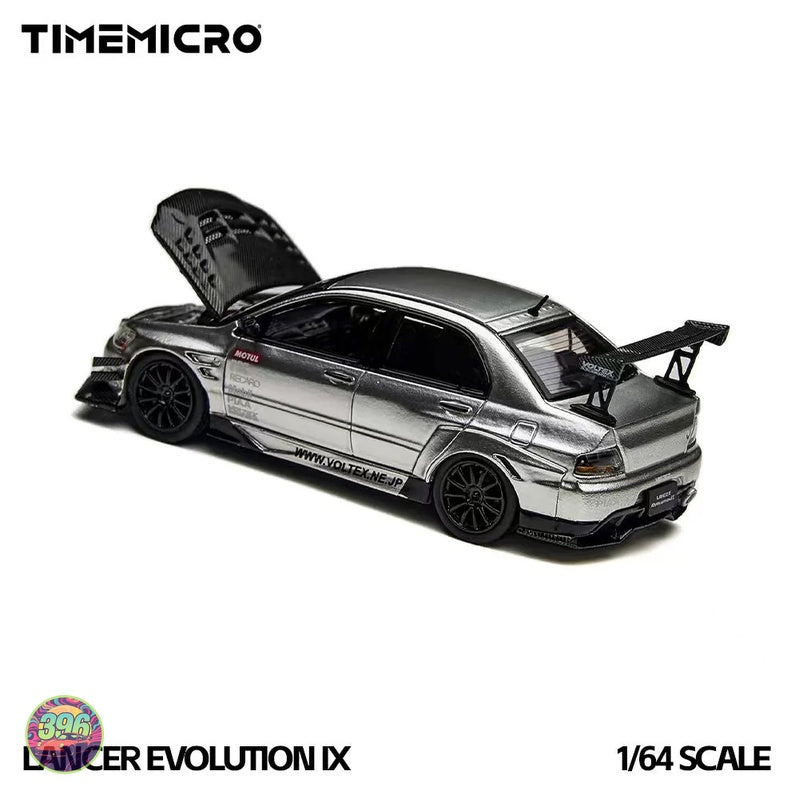 TimeMicro - Mitsubishi Lancer Evolution IX Voltex Silver – 1:64 TimeMicro Diecast Model