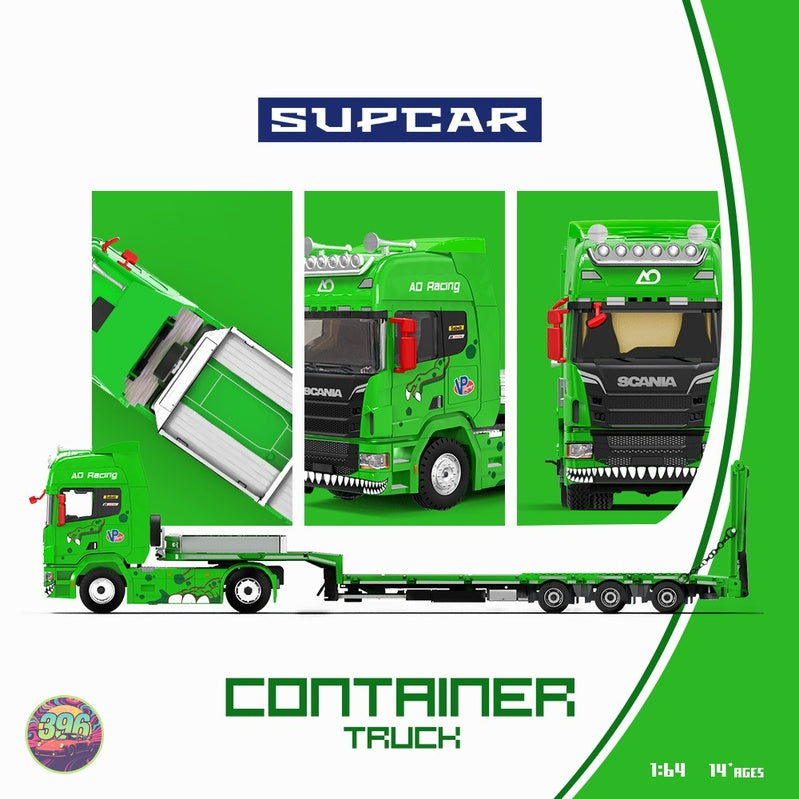 [PREORDER] Cool Car - Scania Flatbed Container Truck AO Racing Livery – 1:64 Cool Car Diecast Model