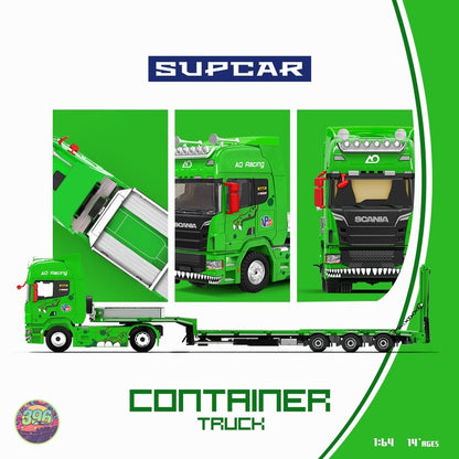 [PREORDER] Cool Car - Scania Flatbed Container Truck AO Racing Livery – 1:64 Cool Car Diecast Model