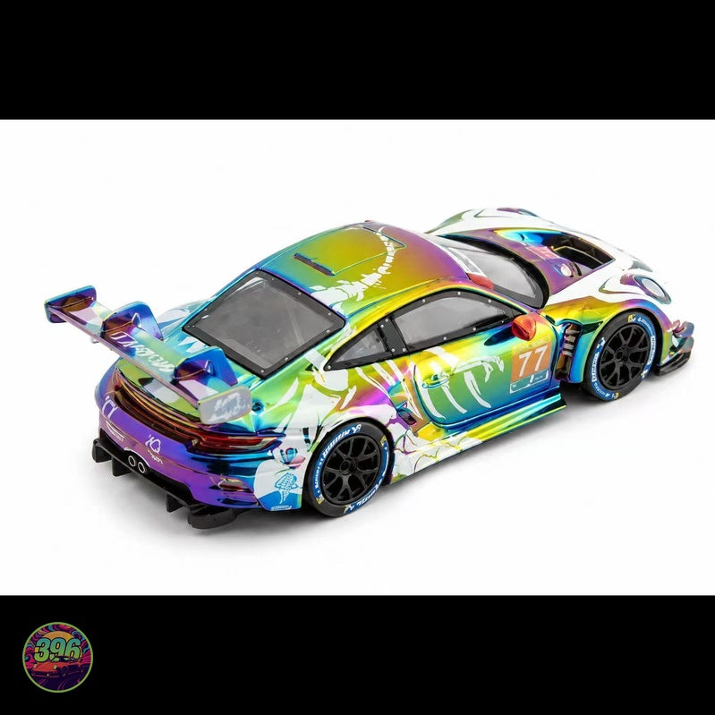 [PREORDER] HG Model - Porsche 911 GT3 R #77 Iridescent Rexy Skeleton Livery – 1:64 HG Model Diecast Model