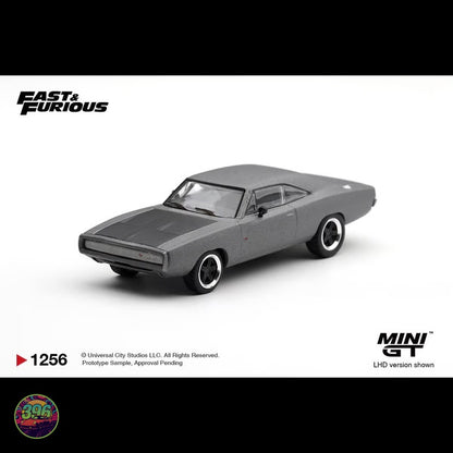 [PREORDER] Mini GT - 1970 Dodge Charger R/T (Fast & Furious) in Grey Metallic – 1:64 Mini GT Diecast Model #1256